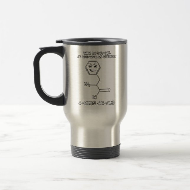 Mug De Voyage Un-Moyen-Oh-Acide acide d'attitude de la Science (Gauche)