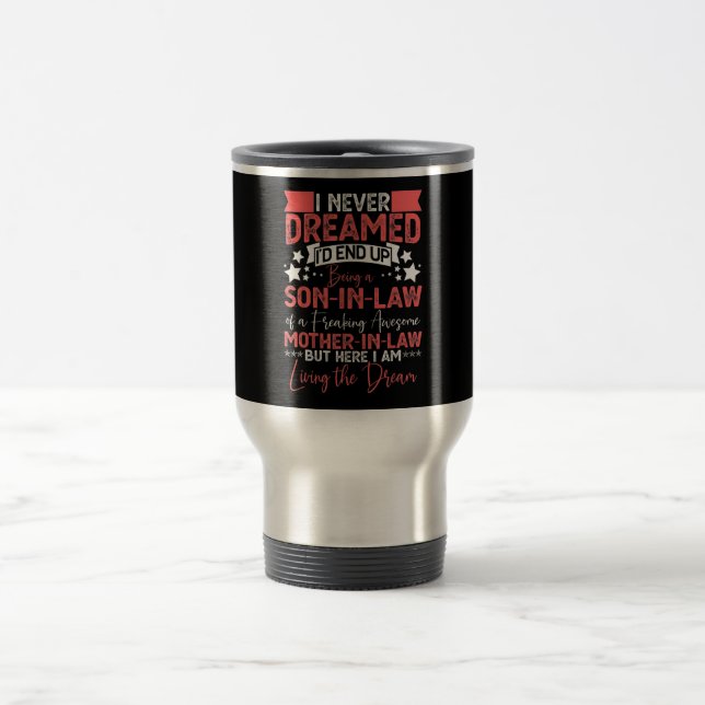 Mug De Voyage Un nouveau fils en droit, une chemise d'anniversai (Centre)