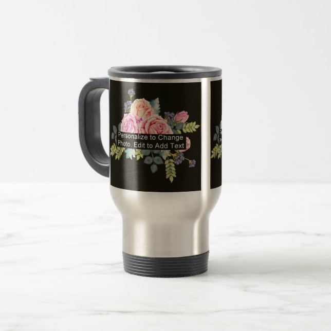 Mug De Voyage Une Photo Personnalisée Oeuvre Slogan Acier Inoxyd (Devant gauche)