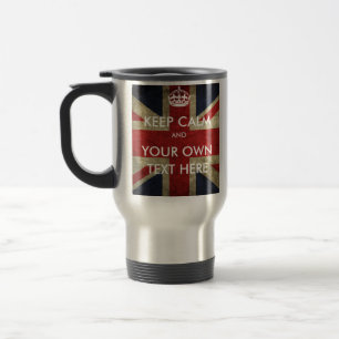 Mug De Voyage Union Jack britannique gardent le calme et