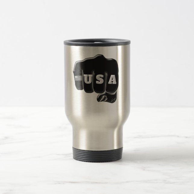 Mug De Voyage USA Fist Bump avec le drapeau américain (Centre)