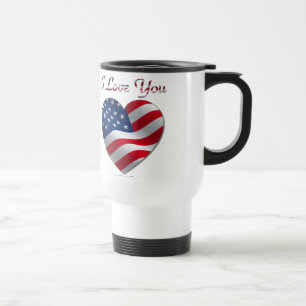 Mug De Voyage USA Flag Heart Je t'aime
