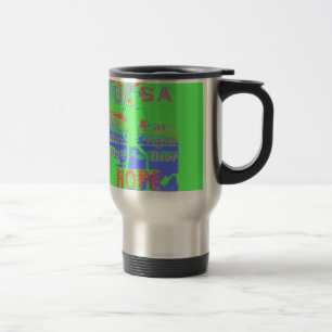 Mug De Voyage USA Hope : Neon Lemon & Orange Art