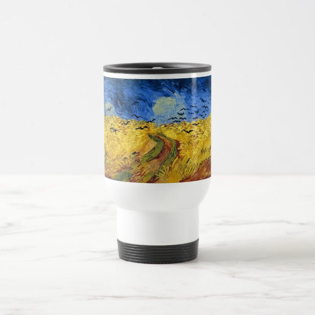 Mug De Voyage Van Gogh Champs de blé Impressionniste Peinture (Centre)