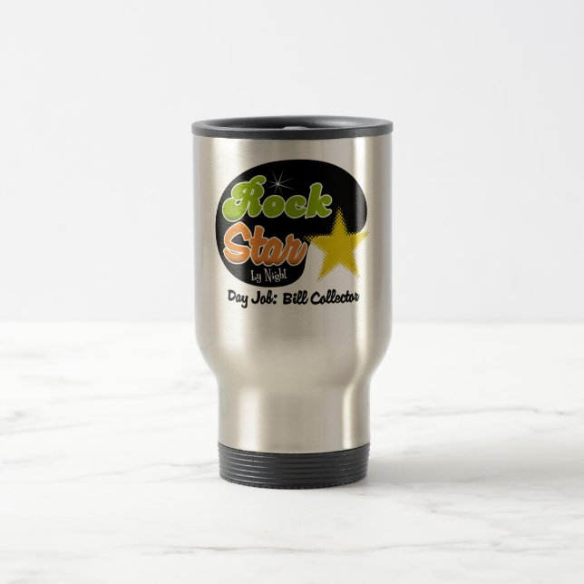 Mug De Voyage Vedette du rock par nuit - commis au recouvrement (Centre)
