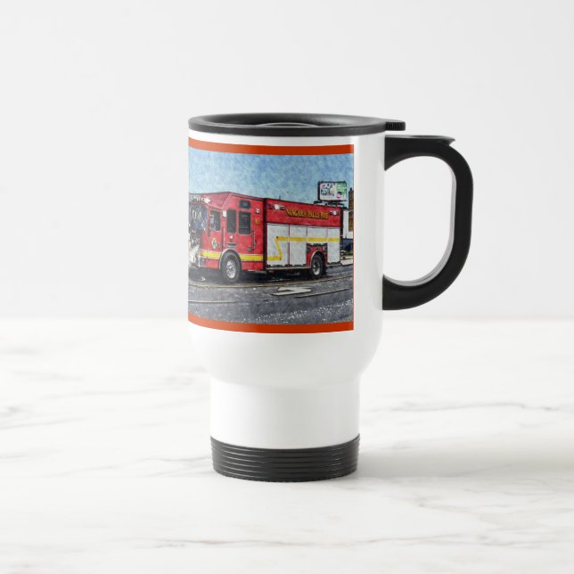Mug De Voyage Véhicule d'urgence de la Secourt d'incendie (Droite)
