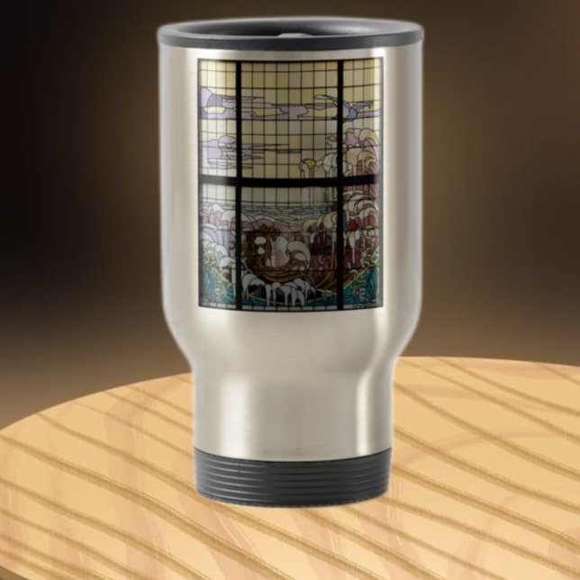 Mug De Voyage Verre Jardin Art Nouveau Mer Scène (Créateur téléchargé)