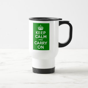 Mug De Voyage Vert Gardez le calme et continuer