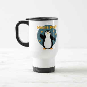 Mug De Voyage Veux jouer Kawaii mignon petit pingouin oiseau 