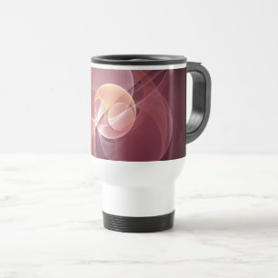 Mug De Voyage Vin moderne élégant Abstrait Art fractal rouge