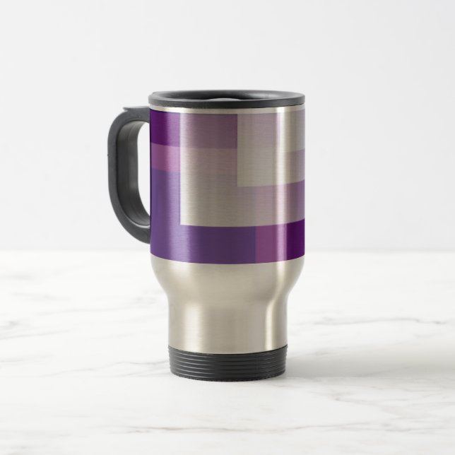 Mug De Voyage Violet et blanc (Devant gauche)