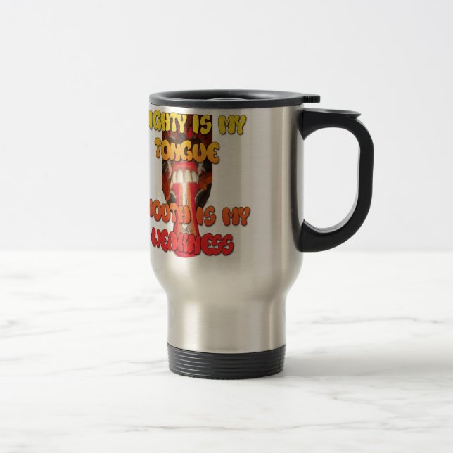 Mug De Voyage Visage idiot : Humour d'expression de langue de so (Droit)