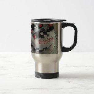 Mug De Voyage voiture de course d'anniversaire heureuse