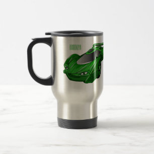 Mug De Voyage Voiture de sport verte avec illustration airfos