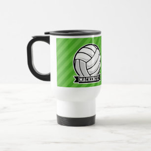 Mug De Voyage Volley-ball sur Green Stripes