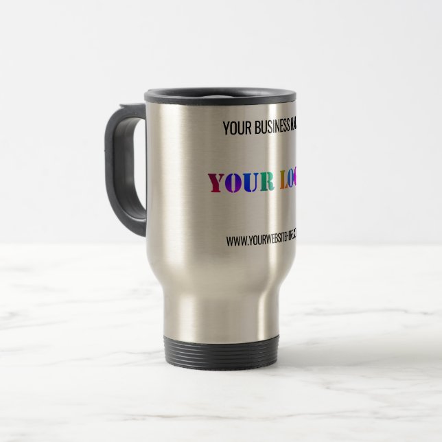 Mug De Voyage Votre logo d'entreprise et votre texte promotionne (Devant gauche)