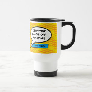 Mug De Voyage Votre message bulle de discours Fun rétro bande de