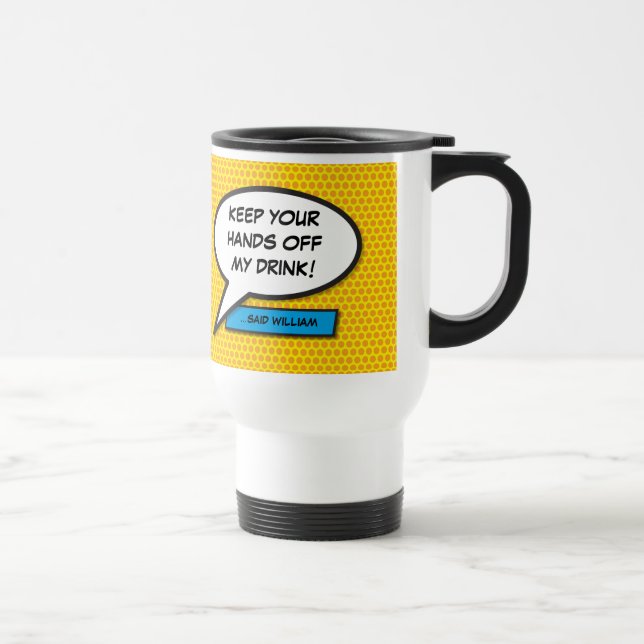 Mug De Voyage Votre message Voix Bubble Amusant Retro Comique Li (Droite)