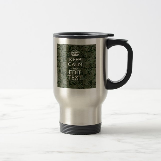 Mug De Voyage Votre propre texte Camo numérique Woodland Gardez  (Droit)