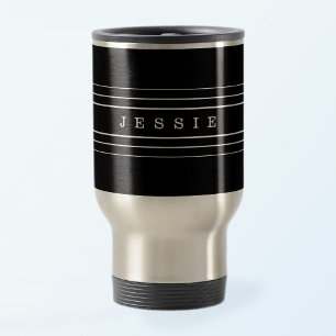 Mug De Voyage Votre texte personnalisé et vos bandes modernes   