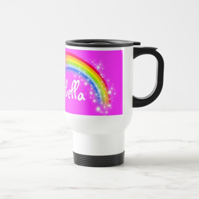 Mug De Voyage "Votre voyage violet/enfants" d'arc-en-ciel nommé (Droite)