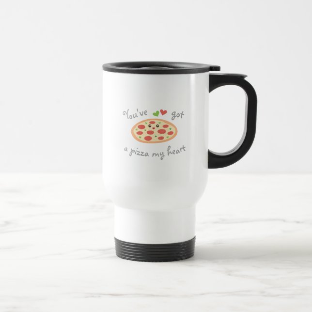 Mug De Voyage Vous avez une pizza Mon coeur mignon Amour Pun (Droite)