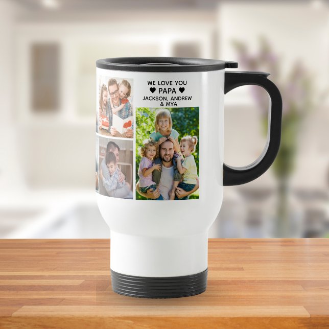 Mug De Voyage We love you dad collage of 9 photos children (Créateur téléchargé)