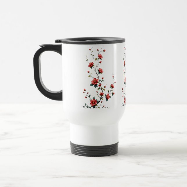 Mug De Voyage Whispers of Spring Blossoms in Quiet Bloom Petals  (Gauche)