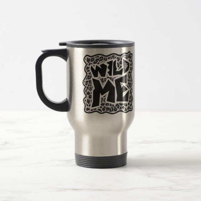 Mug De Voyage Wild Me Leopard blanc et noir (Gauche)