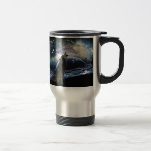 Mug De Voyage Wolf hurle sur la lune