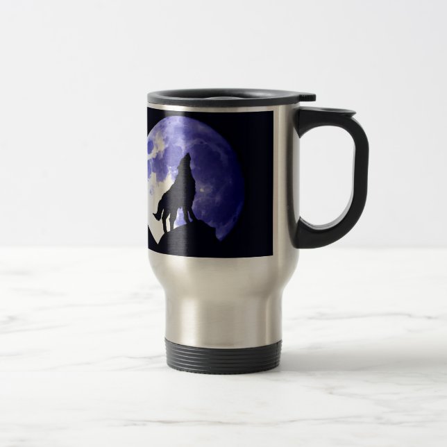 Mug De Voyage Wolf Silhouette & Pleine lune (Droit)