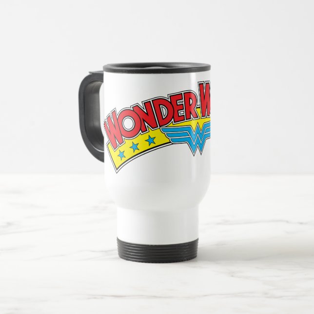 Mug De Voyage Wonder Woman 1987 - Logo de la bande dessinée (Devant gauche)