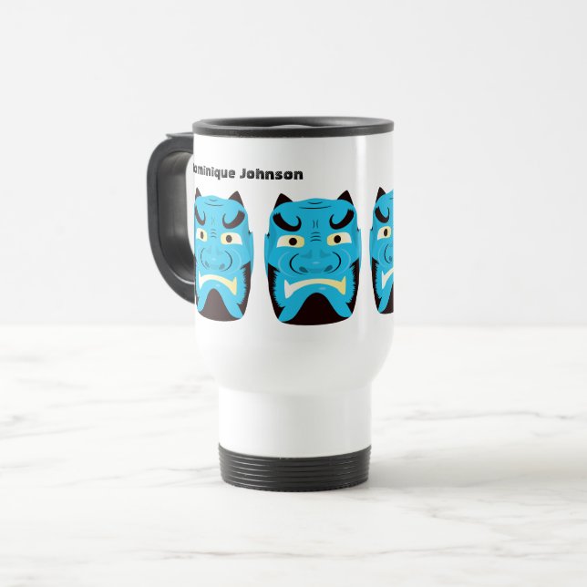 Mug De Voyage Yokai Oni personnalisé (démon japonais) (Devant gauche)