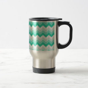 Mug De Voyage Zigzag patroon (Turquoise en groen)