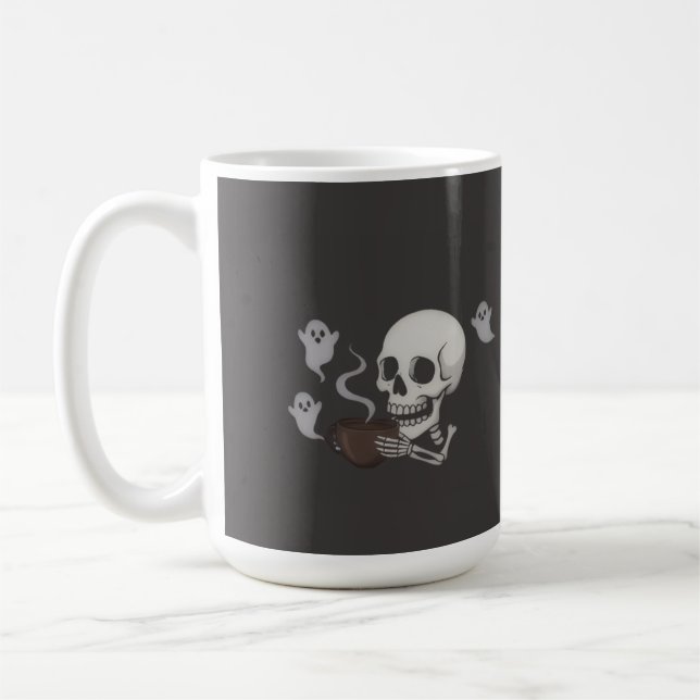 Mug Dead Inside But Caffeinated – Halloween Pillow (Gauche)