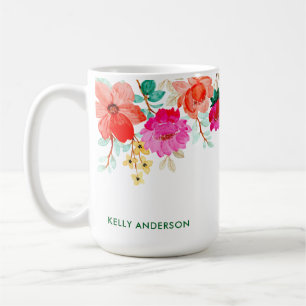 Mug Décalcomanie de motif floral tendance botanique fé