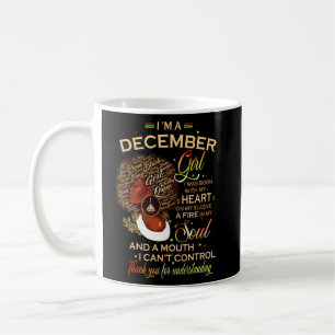 Mug Décembre Fille Anniversaire Melanin Afro Queen Pou