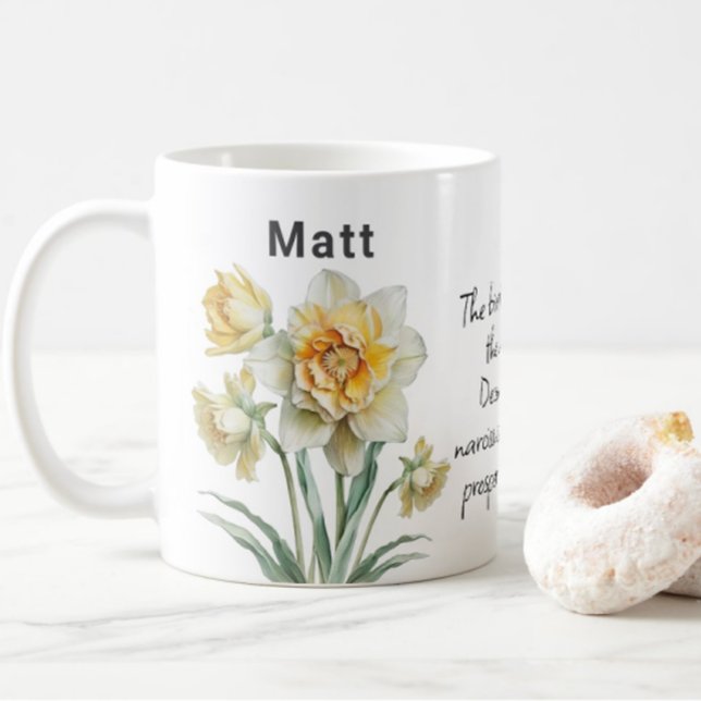 Mug Décembre Fleur de naissance Narcissus Ajouter un n (Créateur téléchargé)