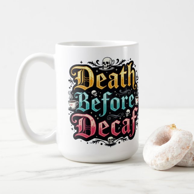 Mug Décès avant décaf (Avec donut)