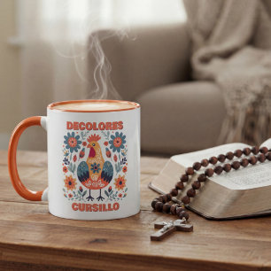 Mug DeColores Cursillo Coq Floral Artisanat Orange
