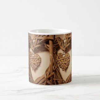 Mug Décor de cœurs en osier tressé rustique