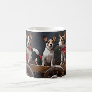 Mug Décor de Noël Rat Terrier Snowy Sleigh