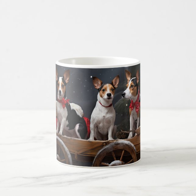 Mug Décor de Noël Rat Terrier Snowy Sleigh (Centre)