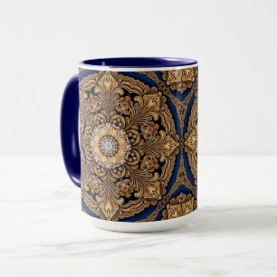 Mug Décoratif Bleu Or