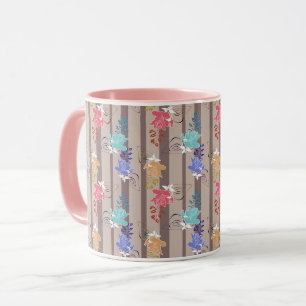 Mug Décoratif ornemental abstrait rayé rétro ligne