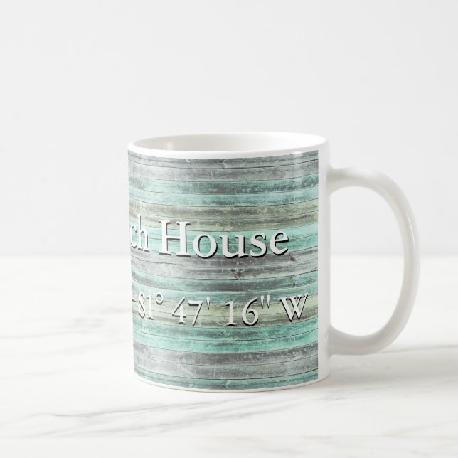 Mug Décoration Côtière Personnalisée Et Longitude (Droite)