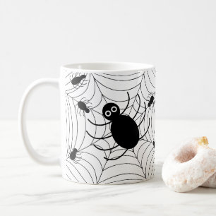 Mug Décoration d'Halloween toile d'araignée noire