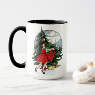 Mug Décorations de sapin de Noël Vintage petite fille