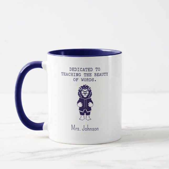 Mug Dedicated To Teaching Beauty of Words English (Gauche)