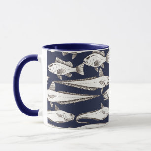 Mug Deep-Sea Fish Art blue